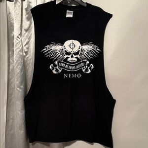 Black Skull Graphic Tank Top